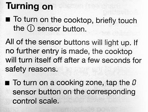 miele induction stovetop manual shows rectangle symbol